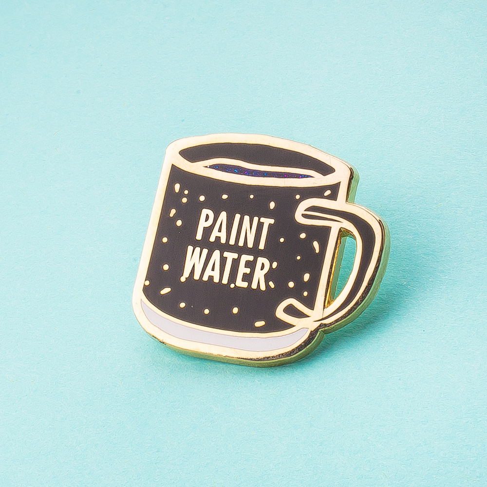 Paint Water Cup Enamel Pin by The Gray Muse - Unique Shopping for